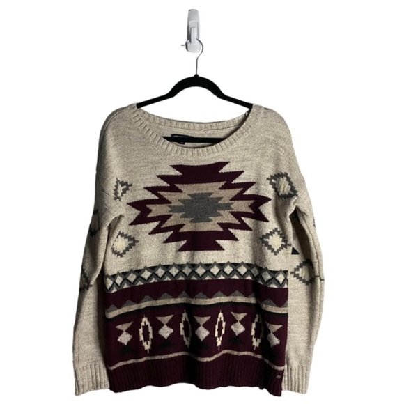 American Eagle Outfitters Sweaters - American Eagle Aztec Tribal Crewneck Soft Knit Wool Sweater